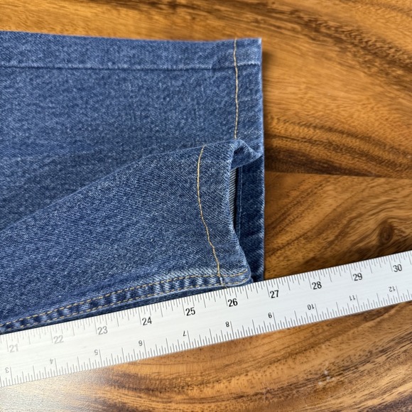 Levis 505 Denim Jeans Mens 42x30 Blue Wash Regular Fit Straight Leg - Picture 9 of 10